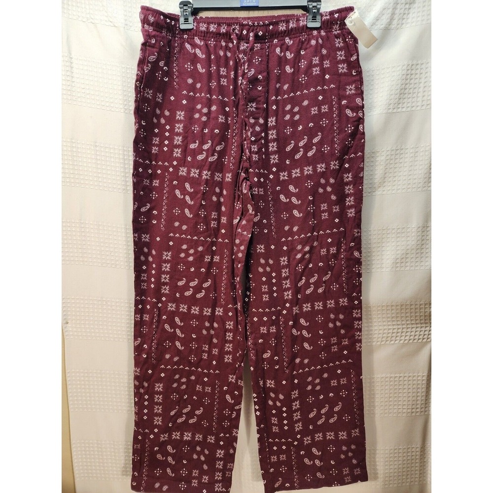 Sonoma Pajama Pants Mens Size Big & Tall 2XB Burgundy Bandana Style Paisley 5058